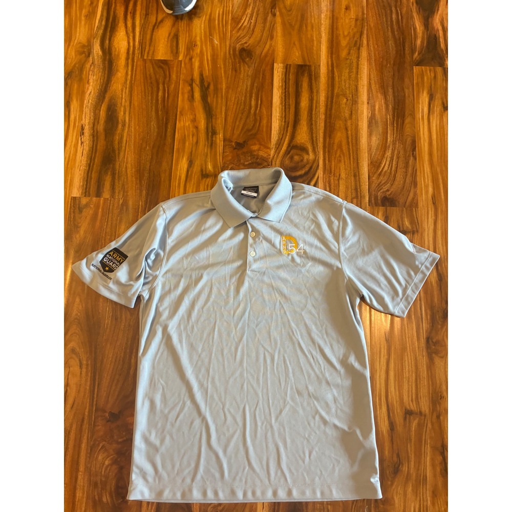 Nike Golf Dri-FIT Polo Shirt Mens Medium Gray Army National Guard ARNG D54 Logo